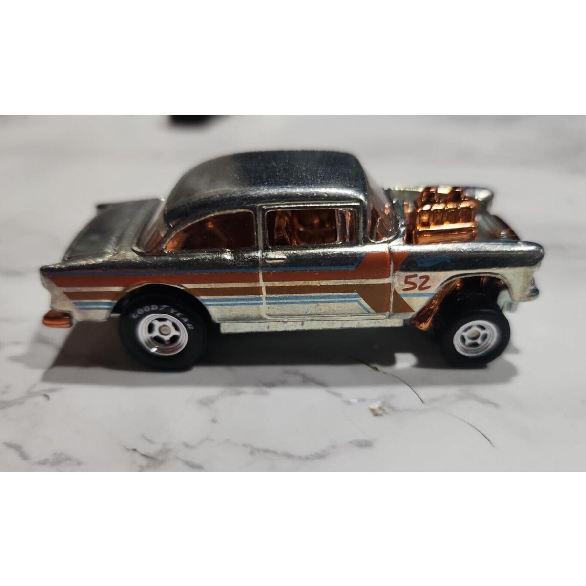 Hot Wheels 52nd Pearl Chrome `55 Chevy Bel Air Gasser Factory Custom Unspun