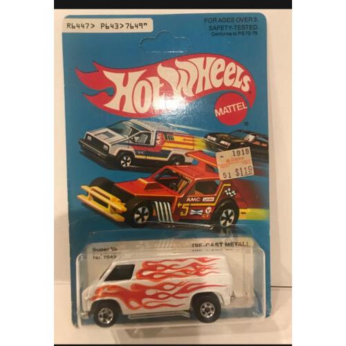 Mattel Hot Wheels Super Van White with Flames 7649 1979 Hong Kong