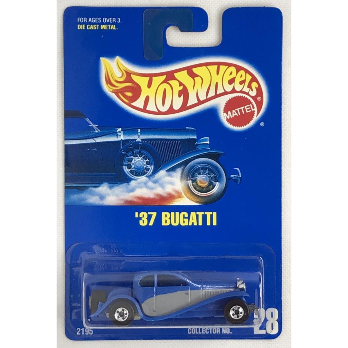 1996 Hot Wheels Main Line Blue Card `37 Bugatti BW Wheels Rare 28 2195