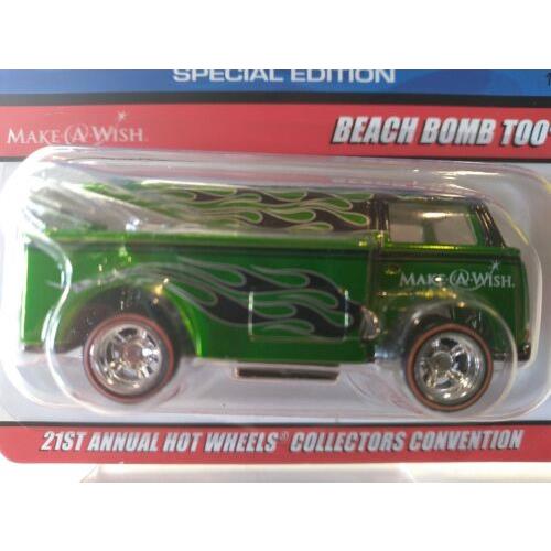 Hotwheels 21st Annual Convention 2007 VW Beach Bomb Too 1 of 3000 W/case Read