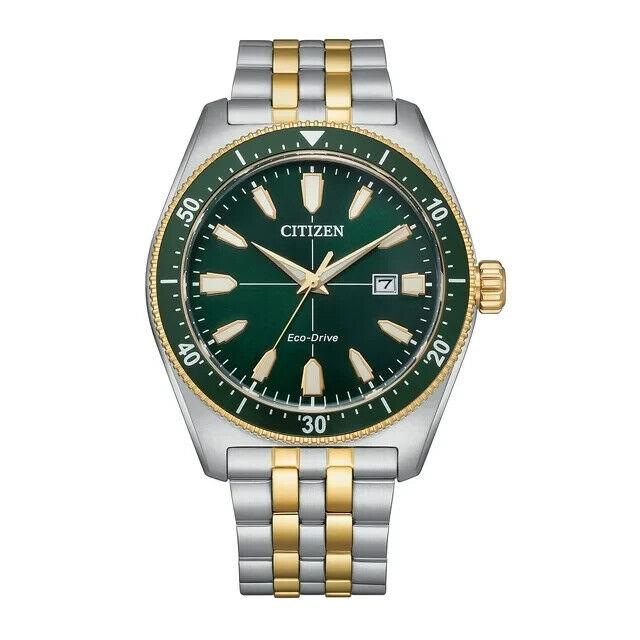 Citizen Eco-drive Men`s Sport Casual Brycen Two-tone aw1594-89x Watch - Dial: Green, Band: Two Tone