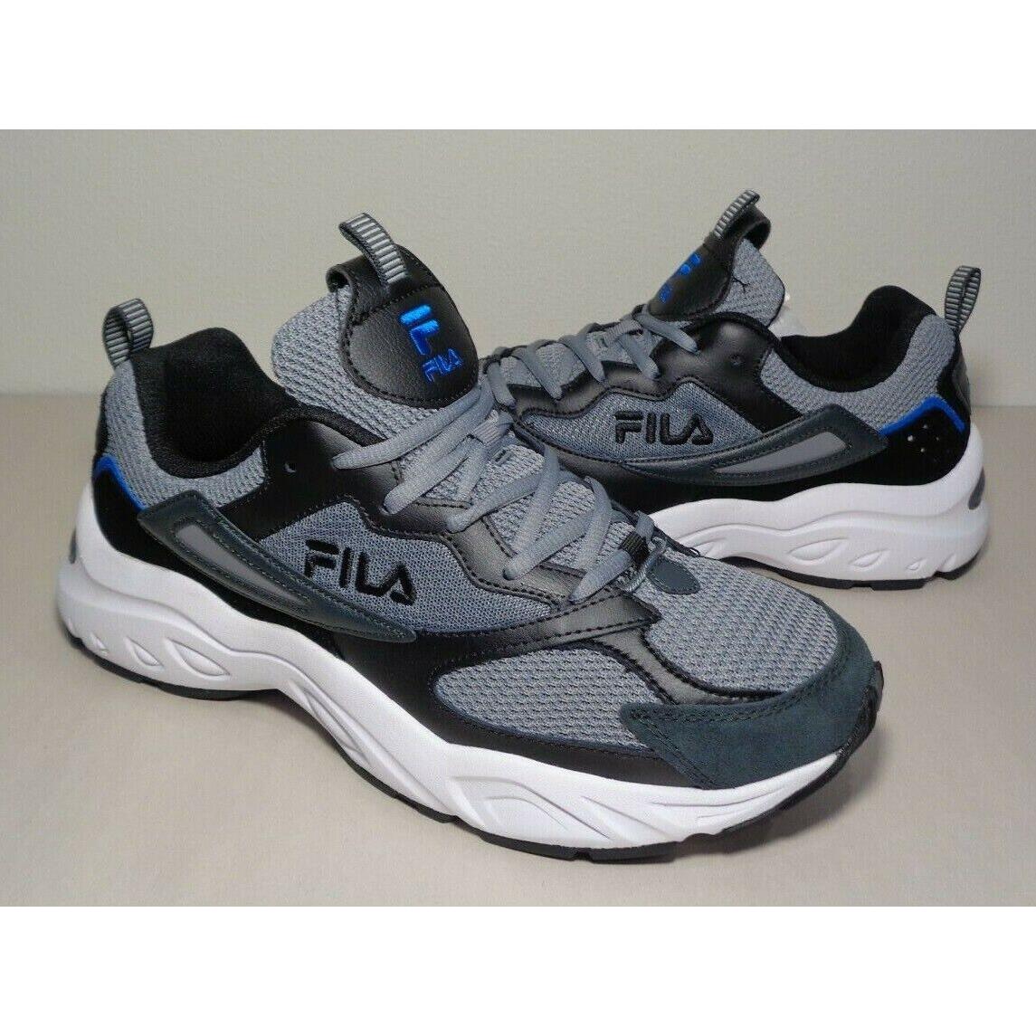 Fila shoes black and blue deals