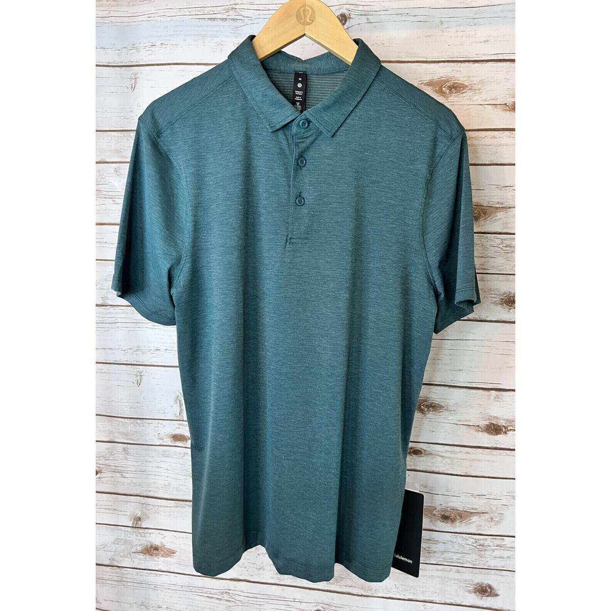 Men`s Lululemon Evolution Slim Fit Short Sleeve Polo Shirt Grnj Jasper Green S