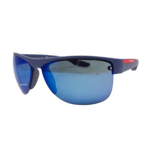 Prada Linea Rossa PS17US-TFY9P1 Blue Rubber / Dark Blue Mirror Blue Sunglasses