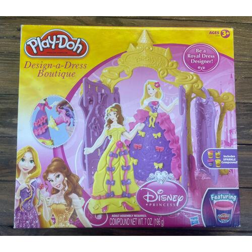Disney Princess Play-doh Design A Dress Boutique Repunzle Belle Sparkle Compound