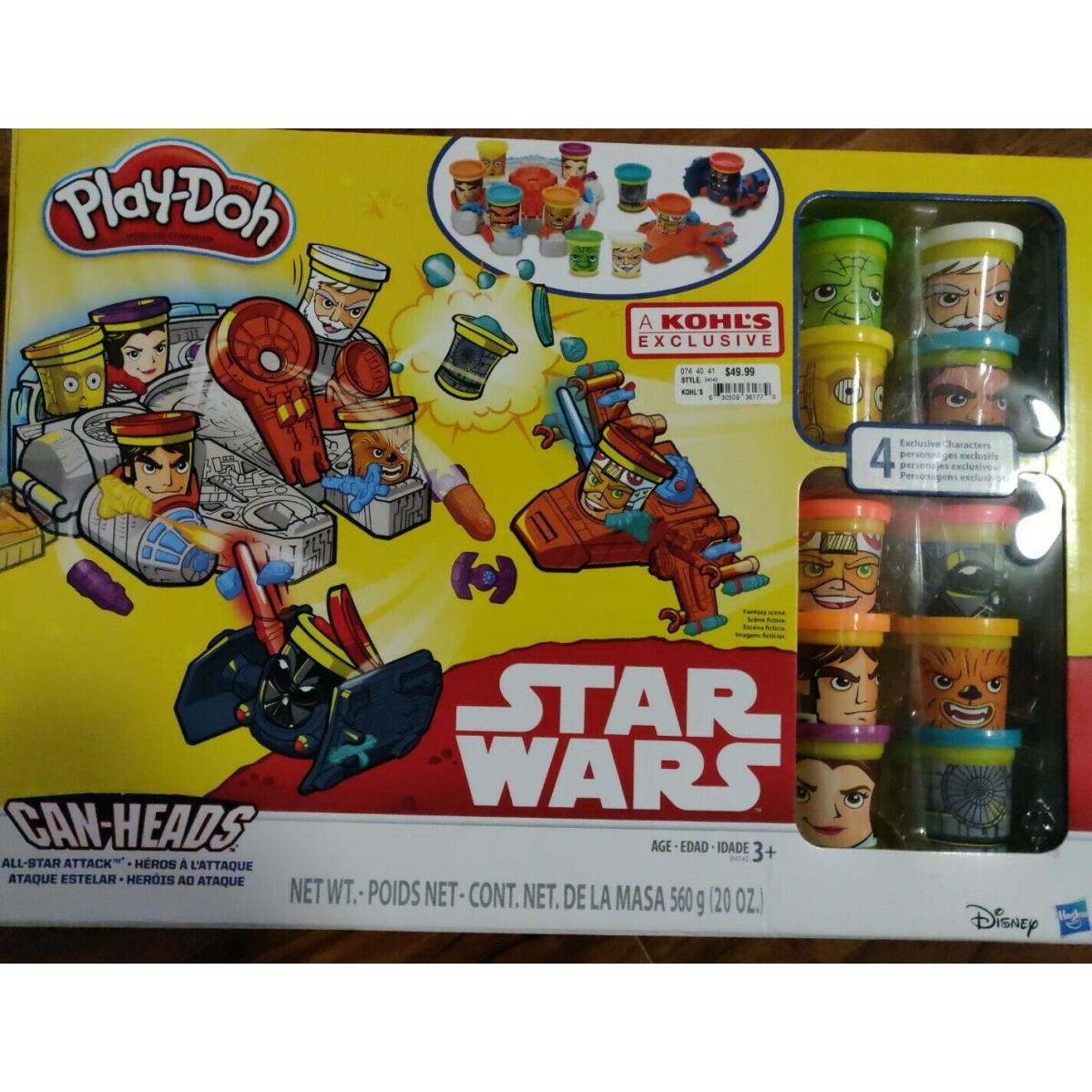Play-doh Star Wars 10 Can-heads All-star Attack Millennium Falcon X-wing
