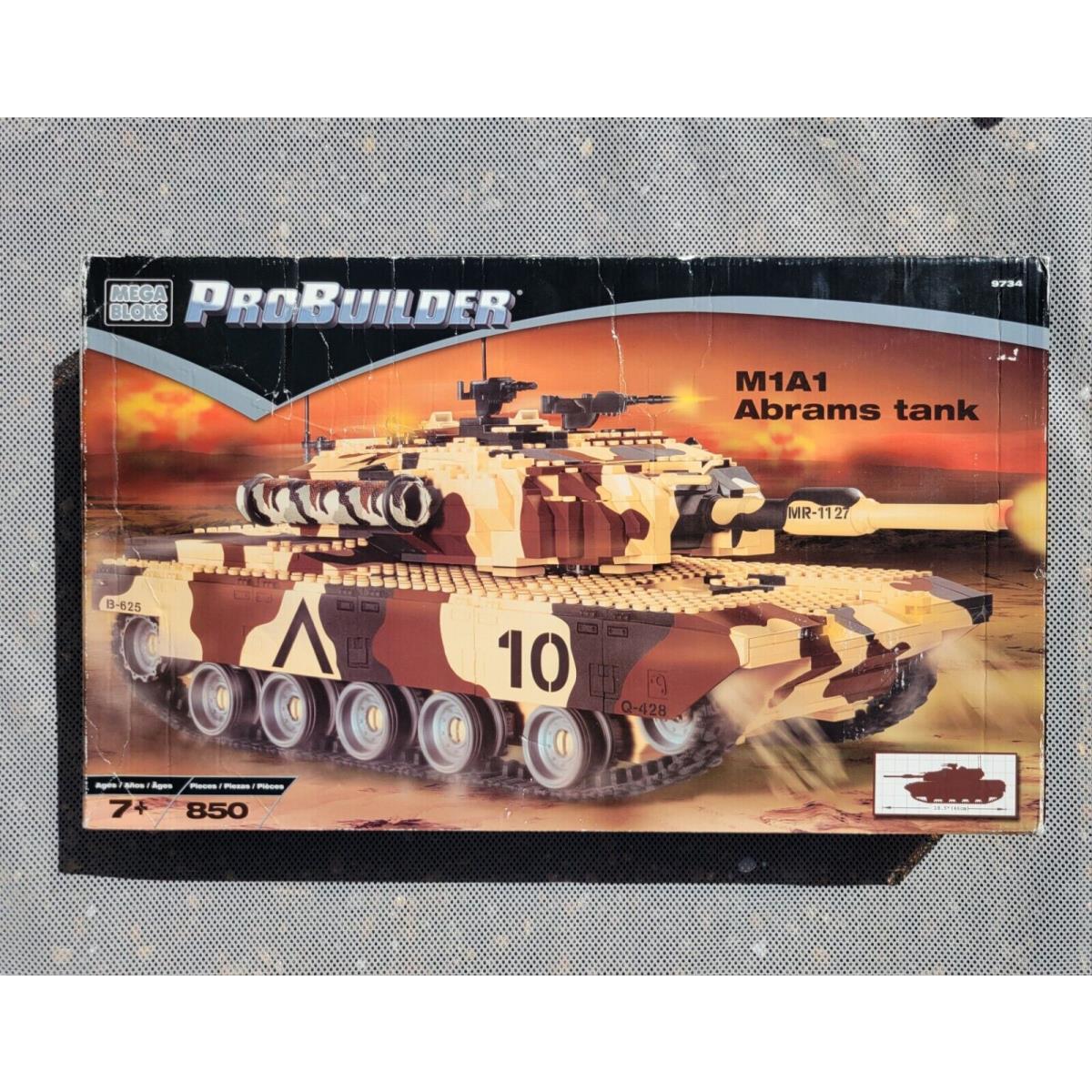 Mega Bloks Probuilder M1A1 Abrams Tank Building Set 9734 - Wear