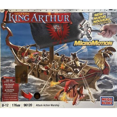 Mega Bloks King Arthur Legends Attack Action Warship 96120 176 Pcs