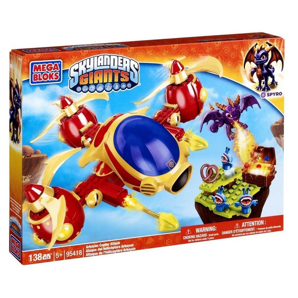 Mega Bloks 95418 Skylanders Giants Arkeyan Copter Attack 138 Pcs 2012