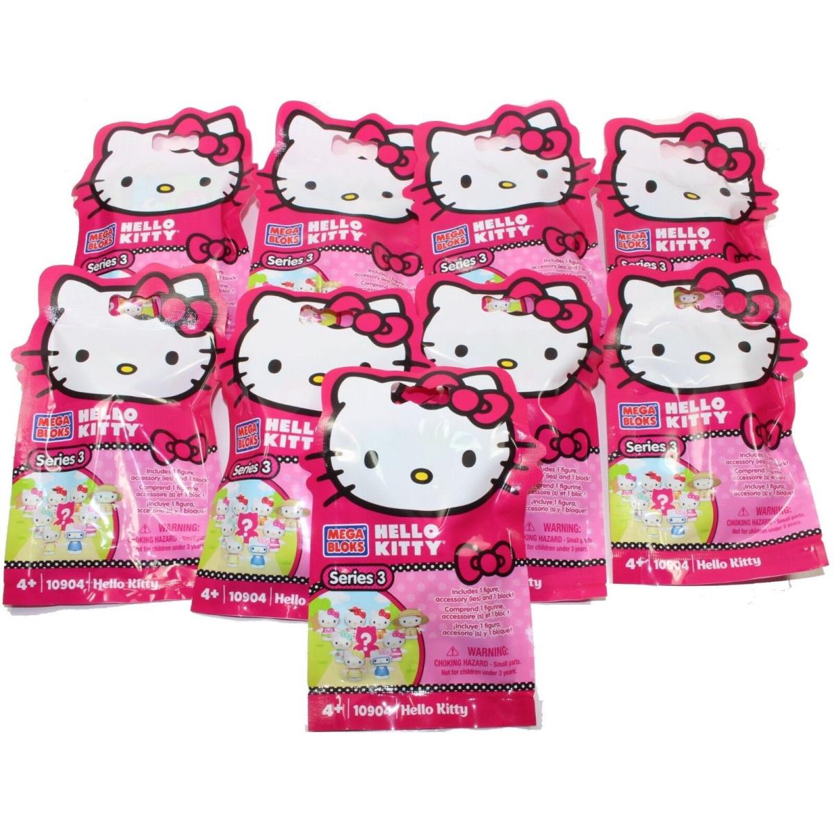 Mega Bloks Hello Kitty Series 3 x9 Set Complete Minifigures