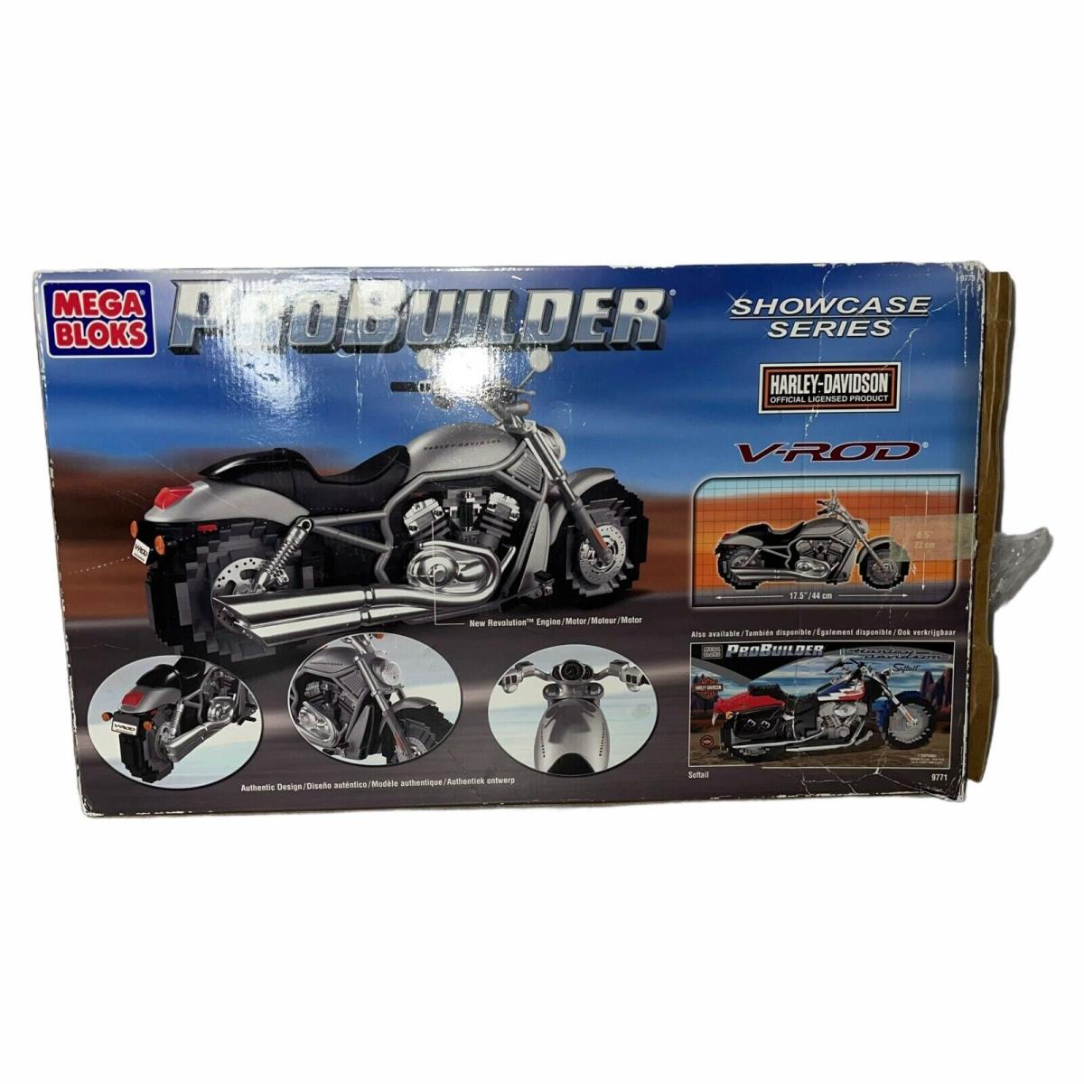 2003 Mega Bloks Harley-davidson V-rod Probuilder Motorcycle Open Complete - Black