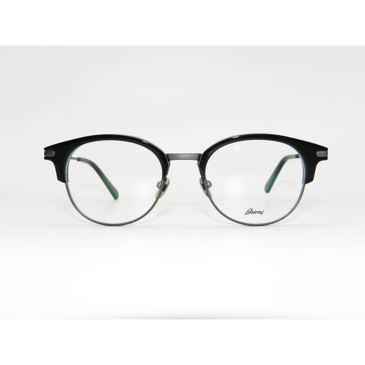 Brioni Eyewear Black Gunmetal Round Eyeglass BR0008O - 002 50mm