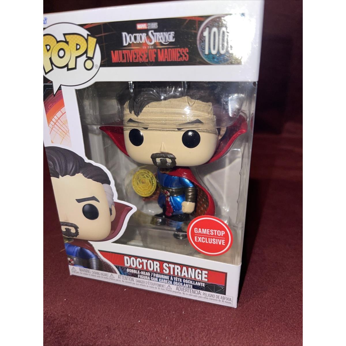 Funko Pop + Protector Marvel 1000 Doctor Strange Metallic Gamestop Mint