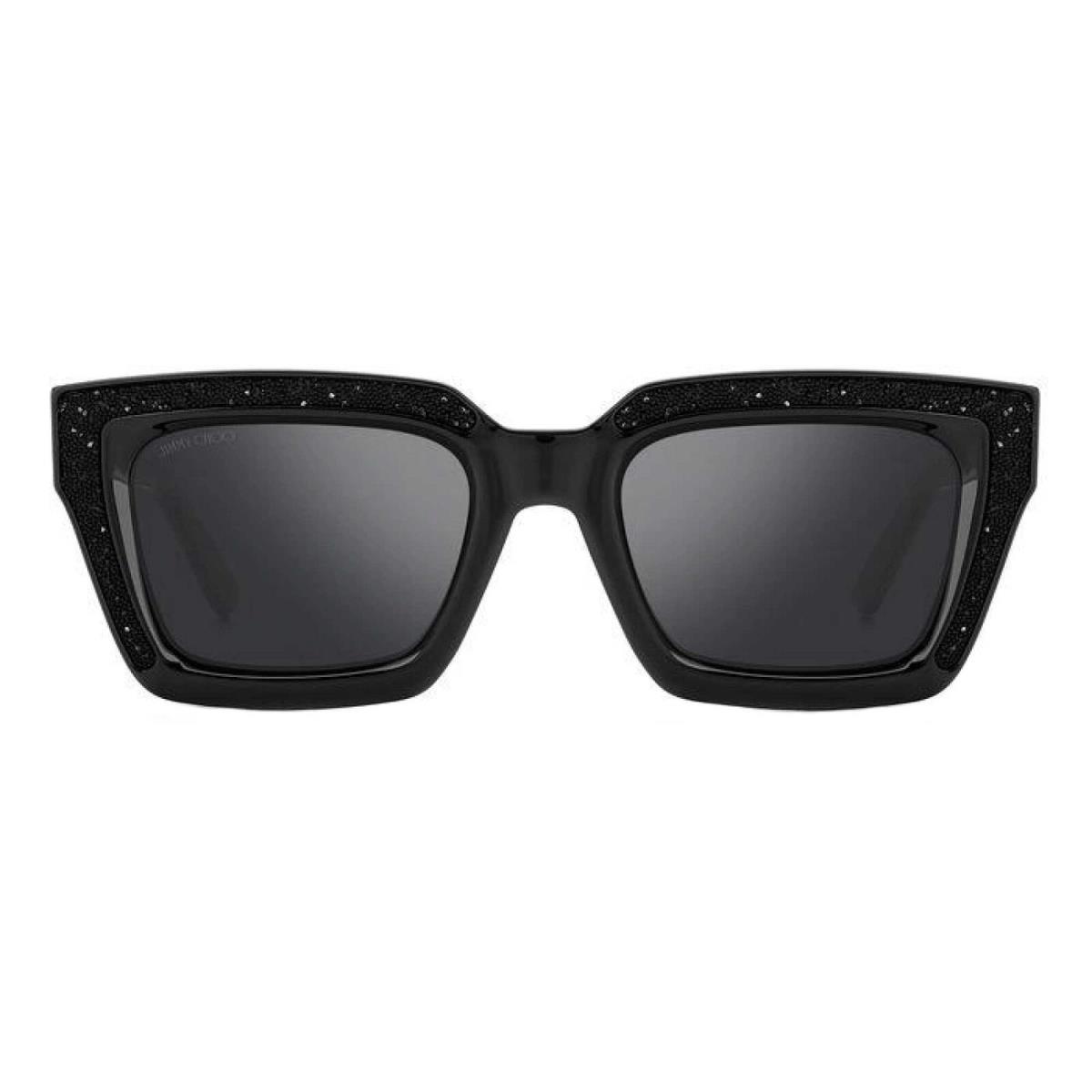 Jimmy Choo Women`s Sunglasses Black Frame Silver Mirror Lenses Megs/s 0807 T4
