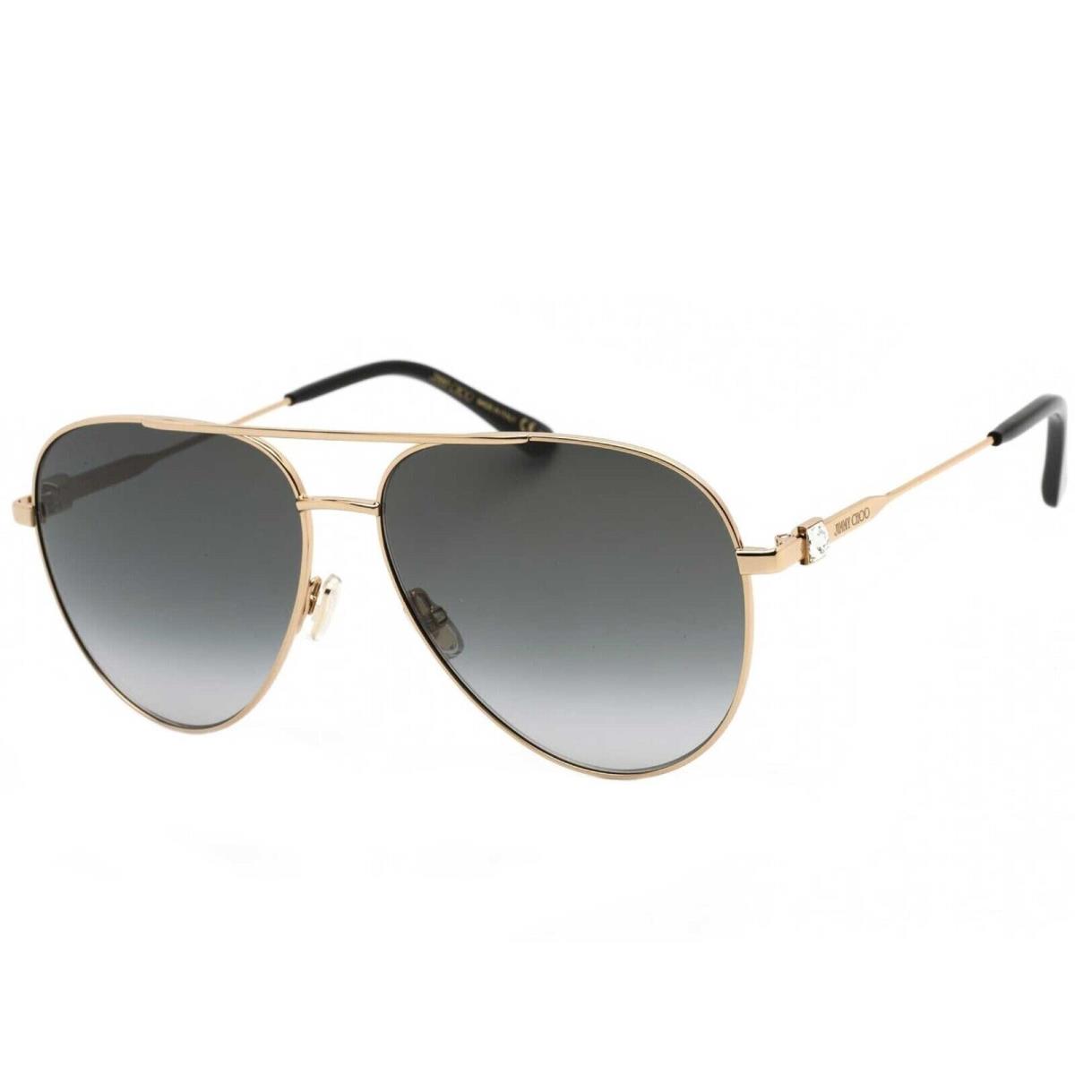 Jimmy Choo Women`s Sunglasses Black Gold Frame Grey Shaded Lenses Olly/s 02M2 9O