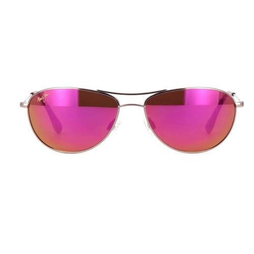 Maui Jim Titanium Sunglasses Baby Beach P245-16R Rose Gold w/ Maui Sunrise - Frame: Gold, Lens: Pink