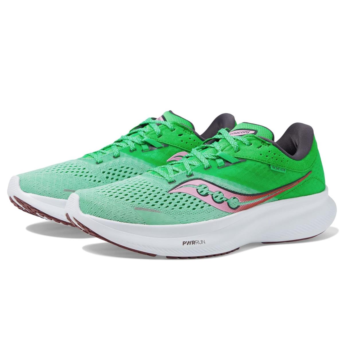 Woman`s Sneakers Athletic Shoes Saucony Ride 16 Sprig/Peony