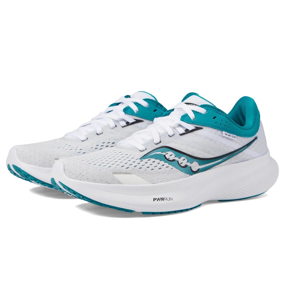 Woman`s Sneakers Athletic Shoes Saucony Ride 16 White/Ink