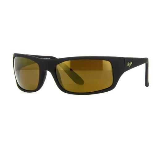 Maui Jim Peahi Matte Black Rubber Polarized Bronze Glass Sunglass H202-2M