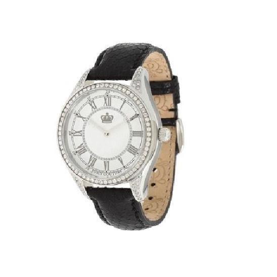 Juicy Couture Womens Lively Black Exotic Silver Tone Watch 1900798