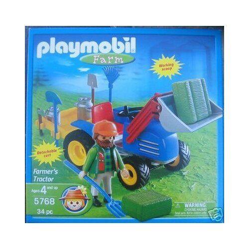 Playmobil Farm Farmer`s Tractor 5768 Working Scoop Detachable Cart 4 + Years