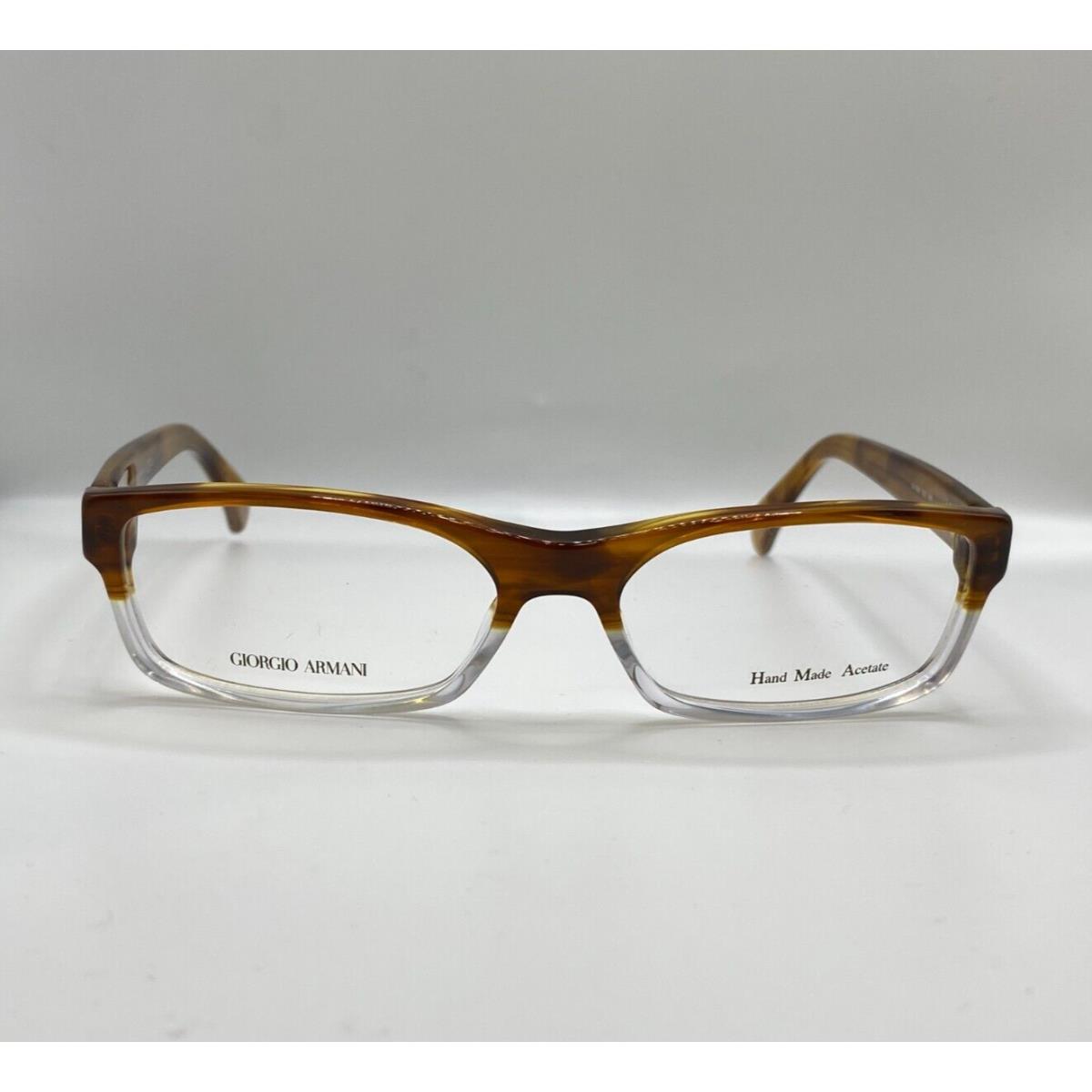 Giorgio Armani GA866 Eid Brown Crystal Plastic Eyeglasses 54-16-140 Italy Made