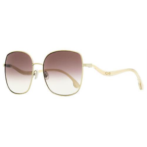 Jimmy Choo Square Mamie Sunglasses 3YGNQ Light Gold 60mm - Frame: Light Gold, Lens: Brown Gradient/Silver Flash