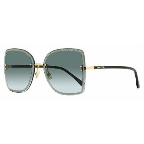 Jimmy Choo Square Leti Sunglasses 2M29O Black/gold 62mm - Black/Gold Frame, Gray Gradient Lens