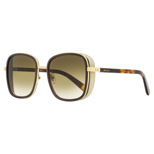 Jimmy Choo Square Elva Sunglasses Elva/s FG4 54 Brown/gold 54mm - Frame: Brown/Gold, Lens: Brown Gradient