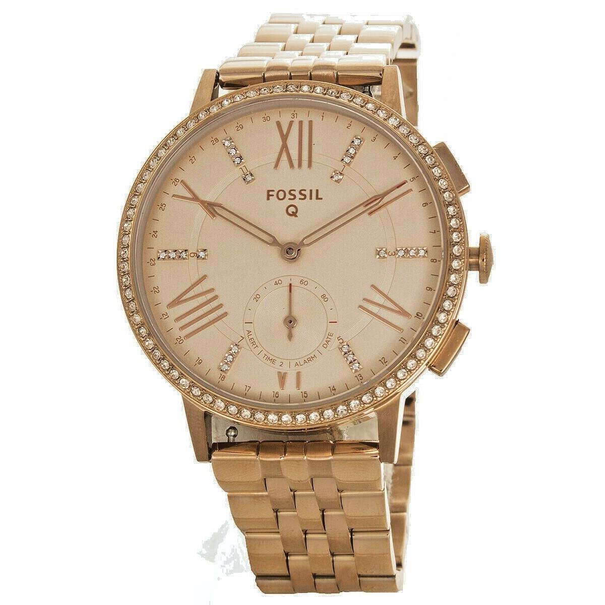 Fossil Q Hybrid Virginia Rose Gold-tone Stainless Steel Smartwatch FTW1106