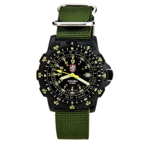Luminox 8826.MI Mens Land Recon Point Black Dial Green Nylon Watch - Black Face, Black Dial, Green Band
