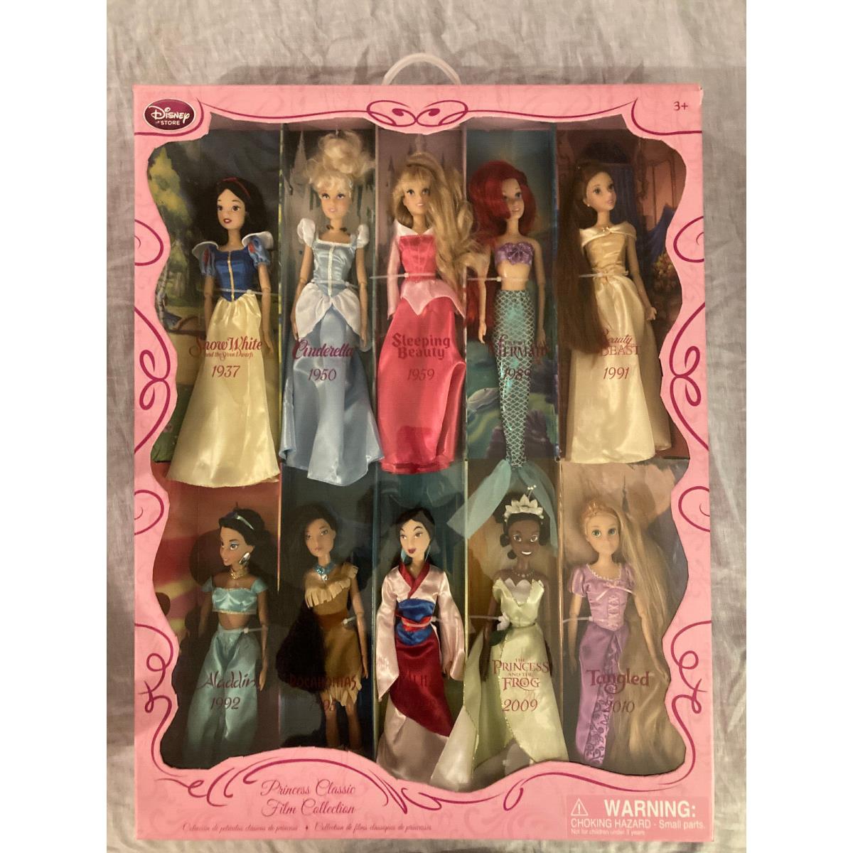 Disney Princess Collection Classic Film 10 Doll Set Belle Ariel Cinderella