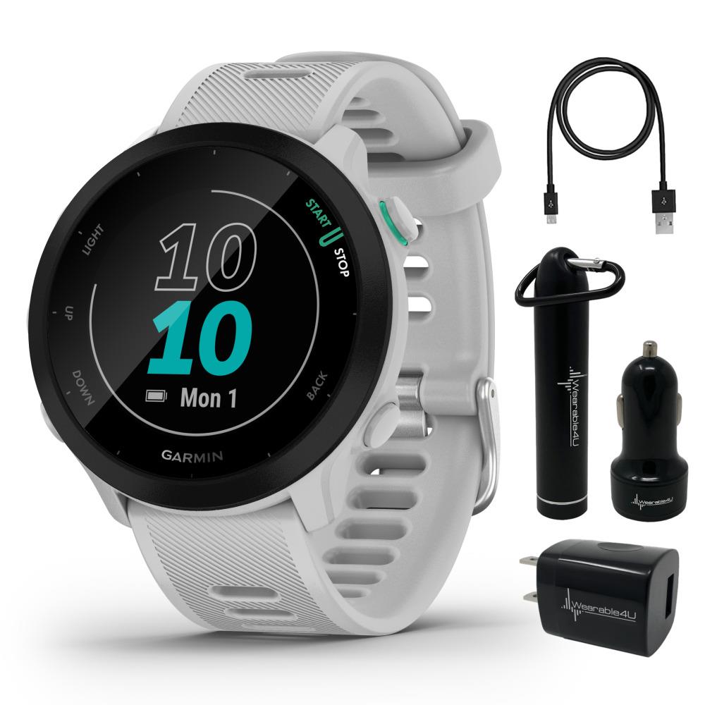 Garmin Forerunner 55 Gps Running Multisport Smartwatch with Wearable4U Bundle