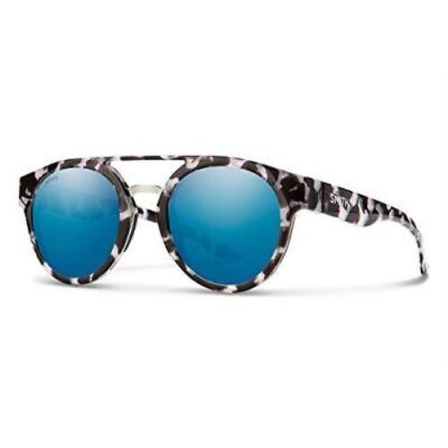 Smith Optics Range Women Round Sunglasses Choco Tort/chromapop Blue Mirror 50 mm