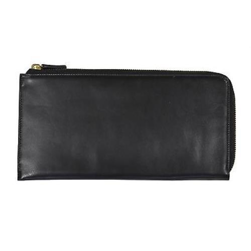 Ralph Lauren Purple Label Black Leather Zip Travel Wallet