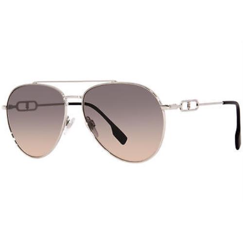 Burberry Carmen BE3128 1005G9 Sunglasses Men`s Silver/grey Gradient Lenses 58mm