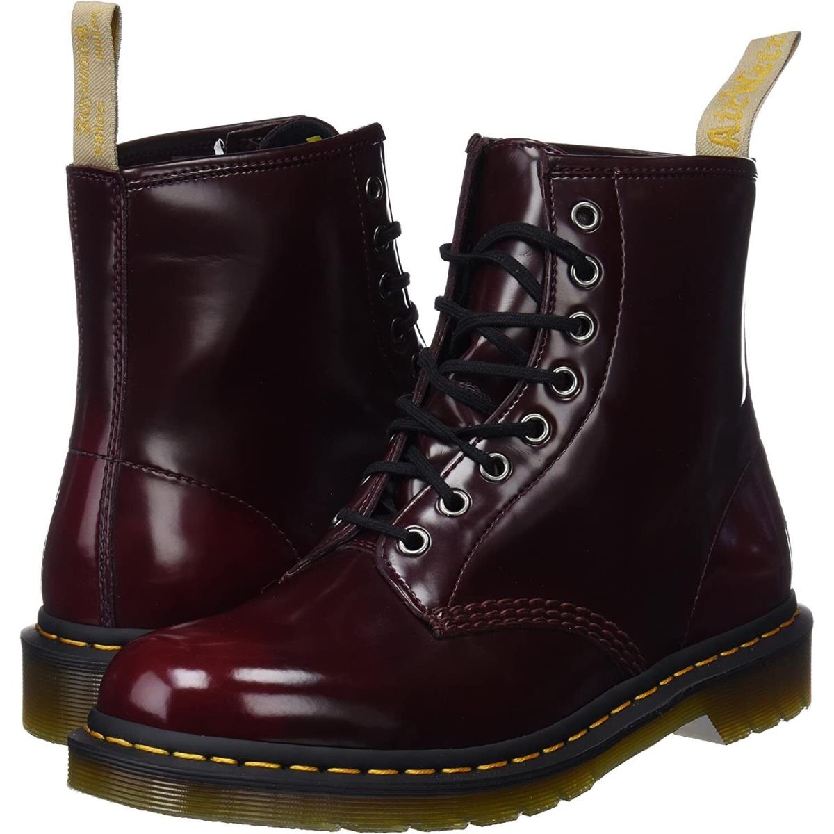 Women`s Shoes Dr. Martens 1460 Vegan 8 Eye Leather Boots 23756600 Cherry Red