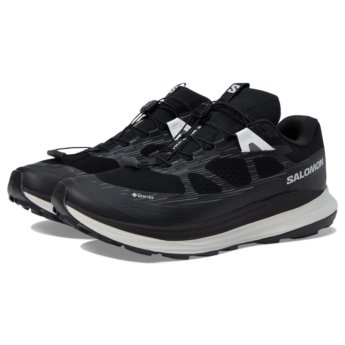 Man`s Sneakers Athletic Shoes Salomon Ultra Glide 2 Gore-tex Black Lunar Rock White