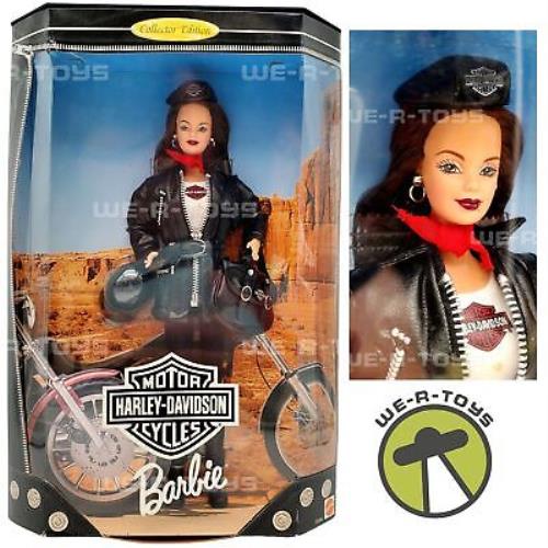 Barbie Harley-davidson Collector Edition Brunette Doll 1998 Mattel Nrfb