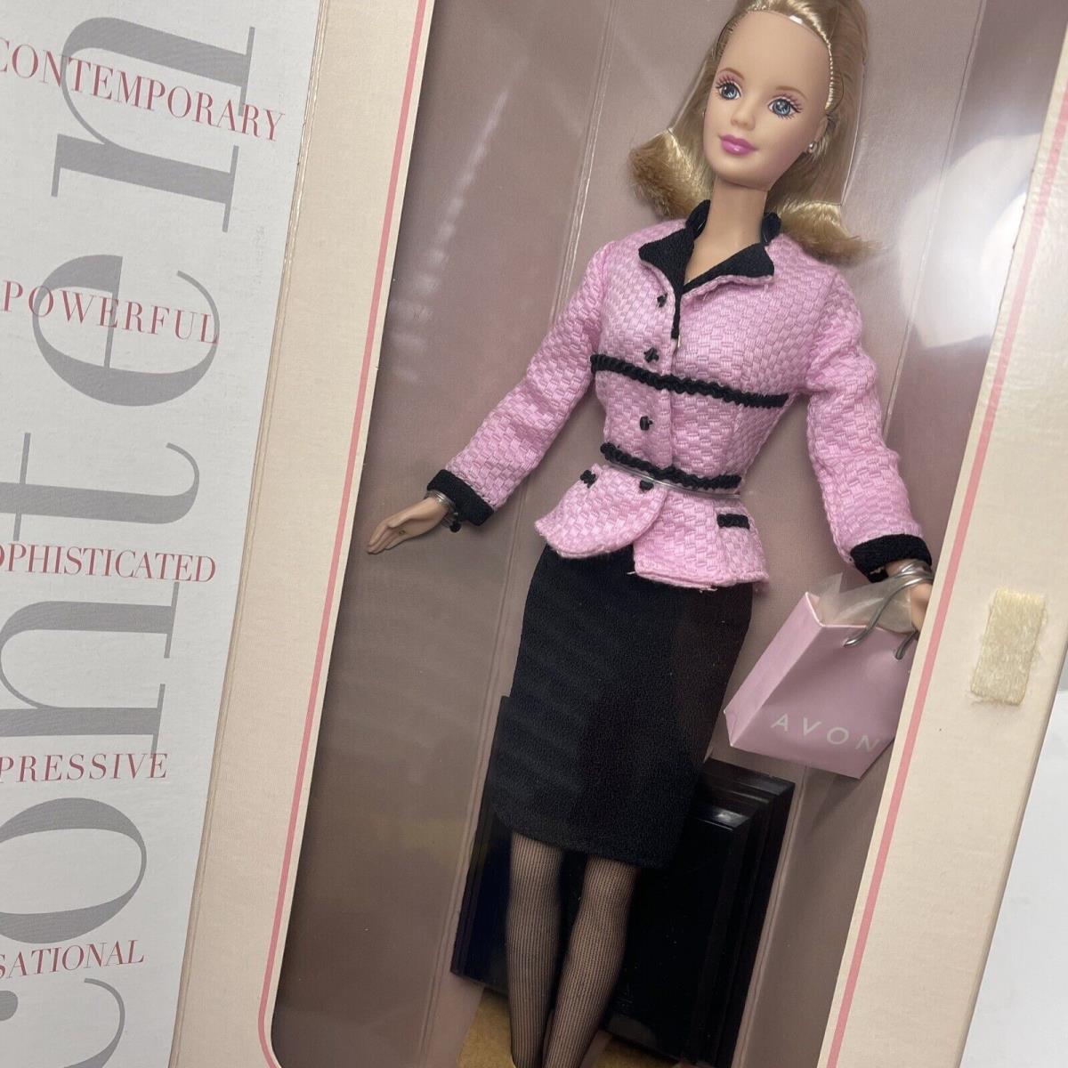 1998 Avon Special Edition Barbie 22202 Pink Black Tweed Business Mattel Vtg