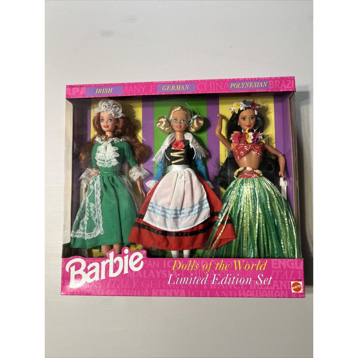 1994 Dolls of The World Barbie Set Irish/german/polynesian 13939