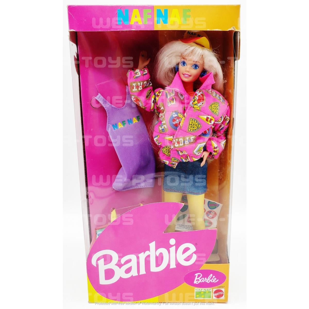 Barbie Naf Naf Travel Doll with Stickers Mattel 1993 No 10997 Nrfb