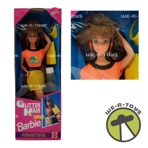 Barbie Glitter Hair Brunette Doll 1993 Mattel 10966