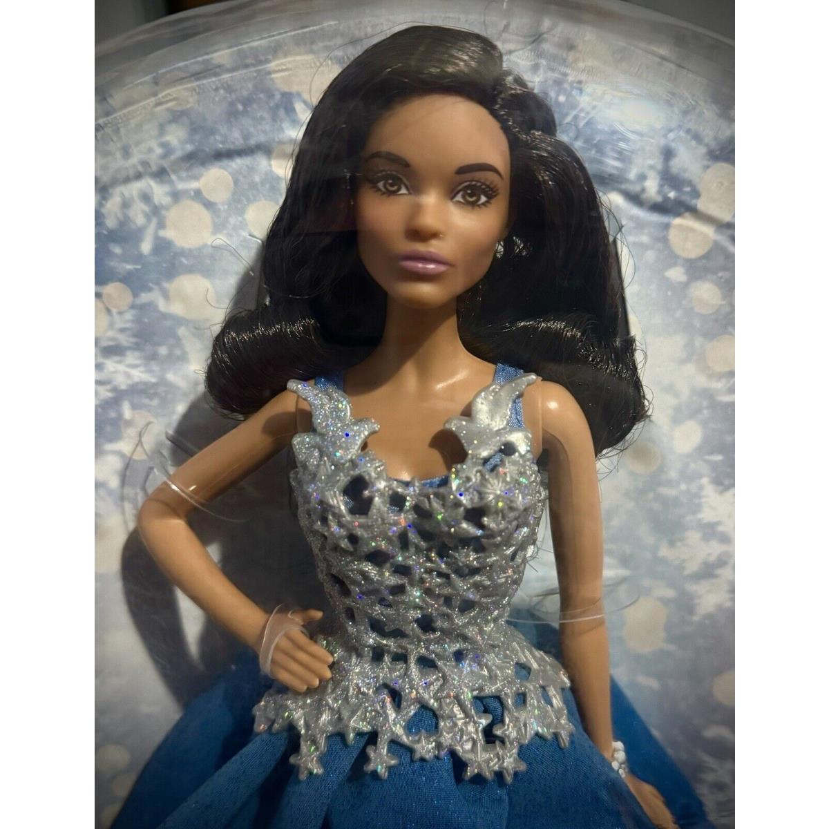 Barbie Holiday 2016 Peace Hope Love Blue Dress Brunette Model Muse