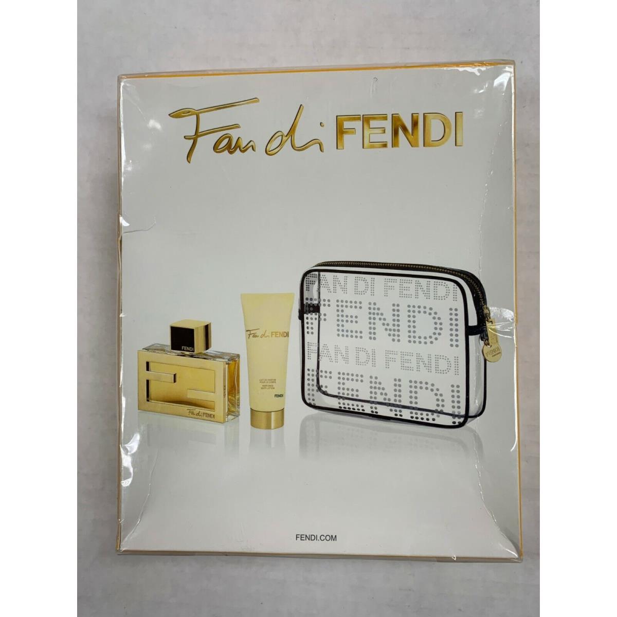 Fan DI Fendi 3 Piece Gift Set 75ml Edp + 75ml Body Lotion +pouch Women Rare