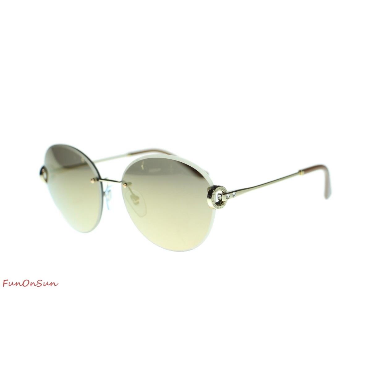 Bvlgari Sunglasses BV6091B 2785A Pale Gold/light Brown Mirror Gold Lens 61mm