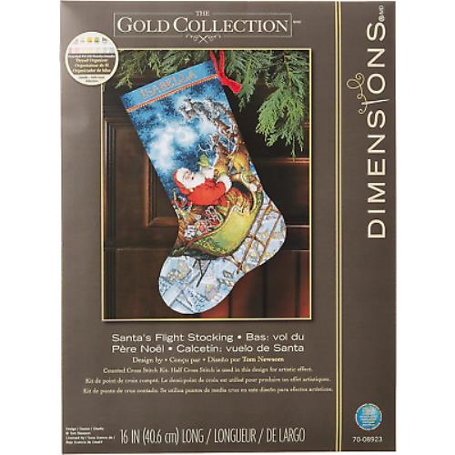 Dimensions Gold Collection Counted Cross Stitch Santas Flight Personalized Ch