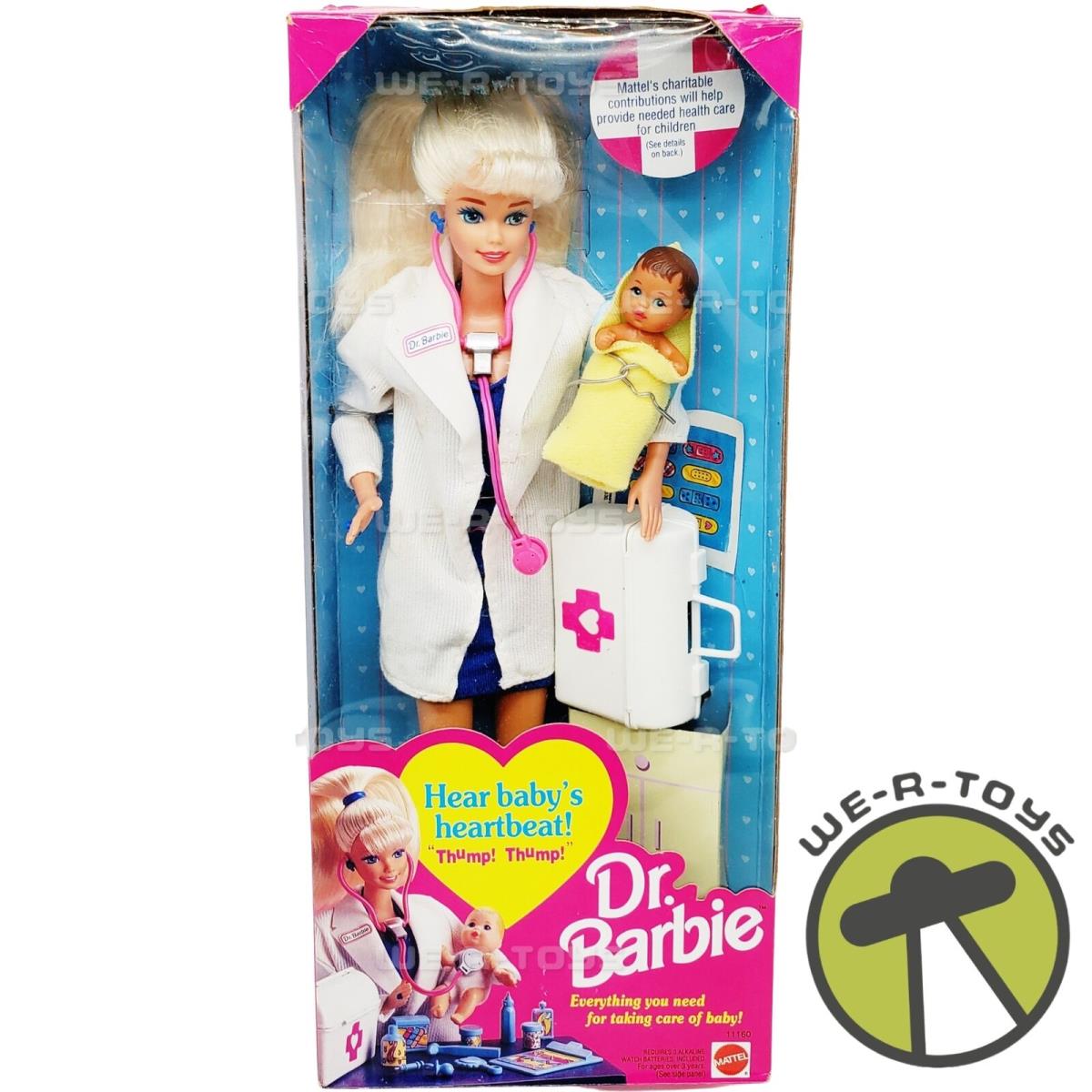 Dr. Barbie Hear Baby`s Heartbeat Dolls Mattel 1993 11160