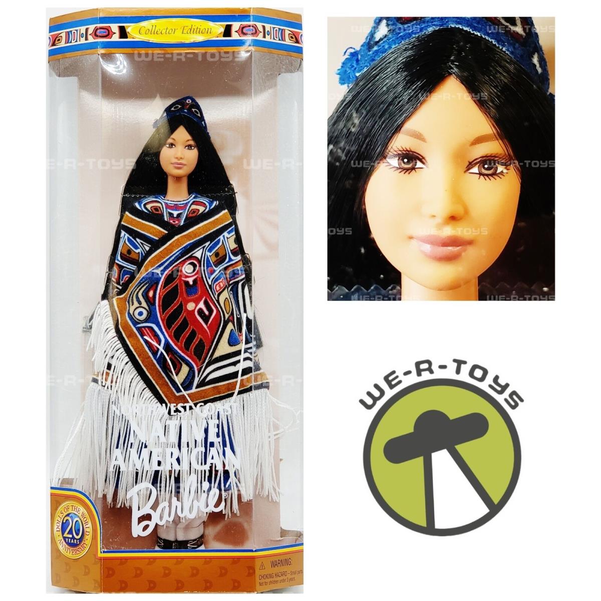 Northwest Coast Native American Barbie Dolls of The World 1999 Mattel 24671 Nrfb