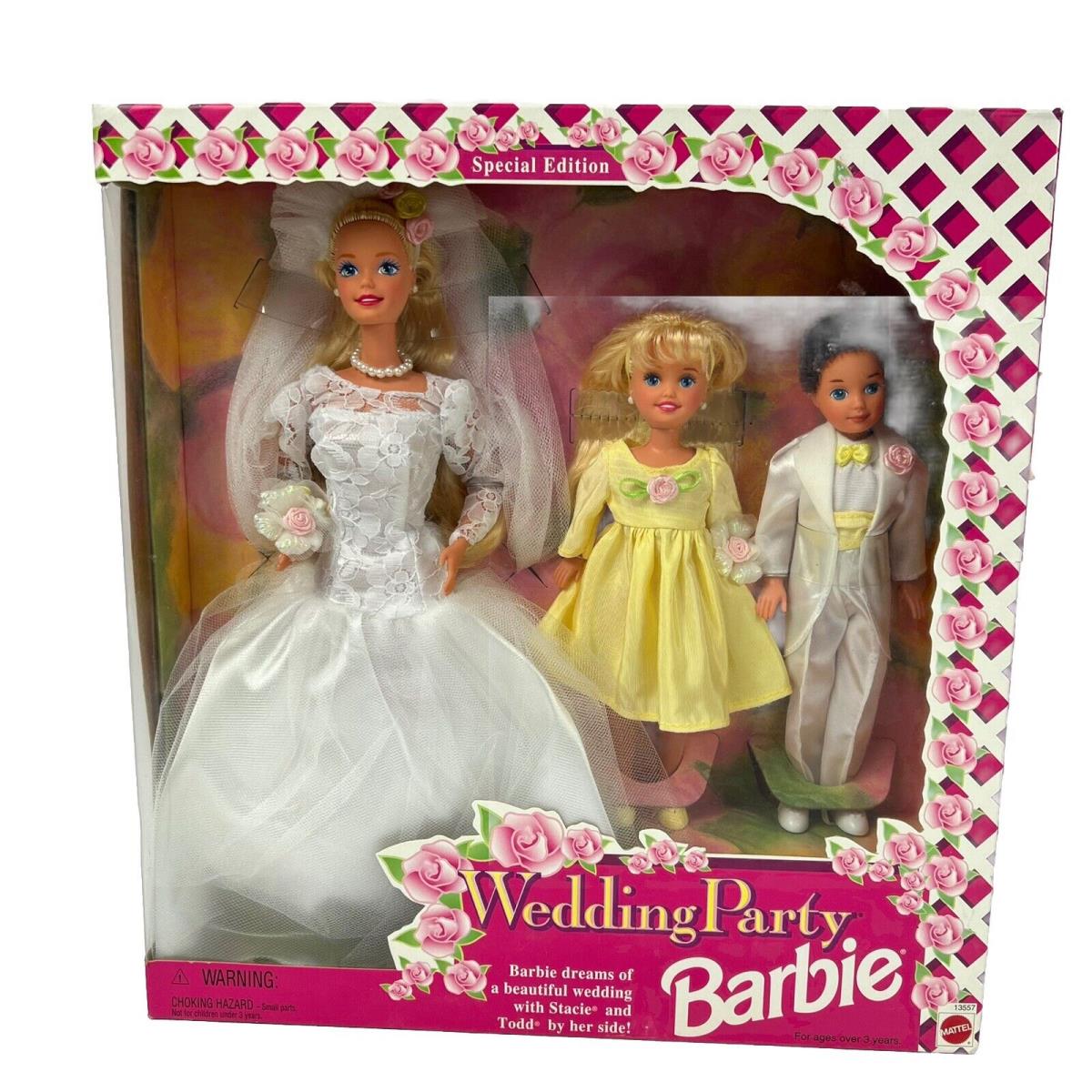 Wedding Party Barbie Stacie Todd 1994 Deluxe Set Special Edition Bride Kids